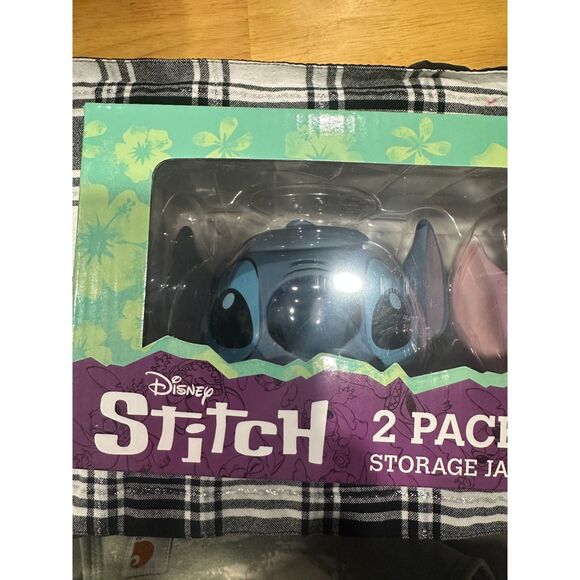 Disney Stitch and Angel 2 pack Storage Jars New Unopened - Picture 2 of 4
